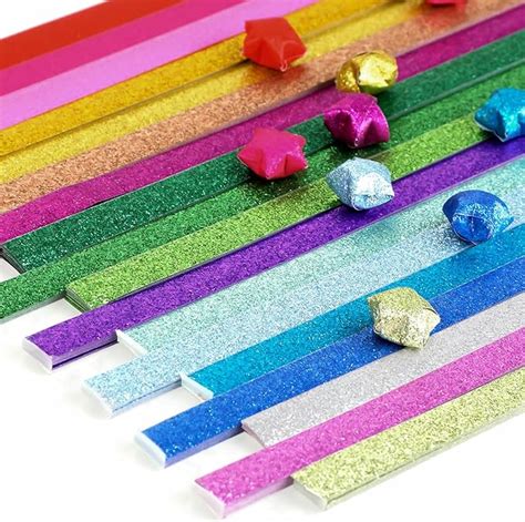 Origami Stern Papierstreifen Glitzer Origami Sterne Papier DIY Papier