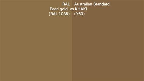 Ral Pearl Gold Ral Vs Australian Standard Khaki Y Side By