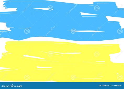 Flag Of Ukraine Painted With Brush Strokes Stock Illustration