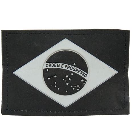 Patch Emborrachado Bandeira Do Brasil Negativa Padrão Exército Preto e