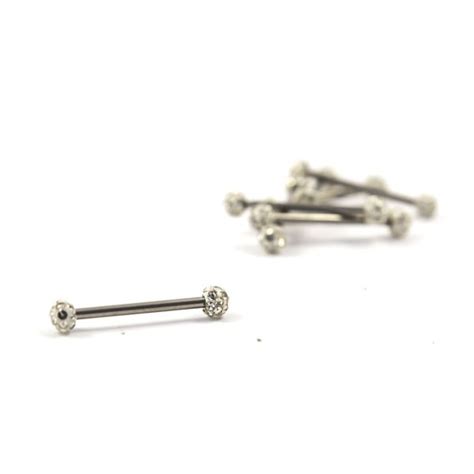 Barbell Swarovski Acero Quir Rgico Yanni Piercing Tienda Online