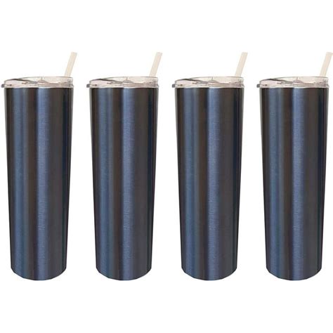 Deep Blue Stellar 20 Oz Skinny Steel 4 Pack Double Wall Stainless Tumbler