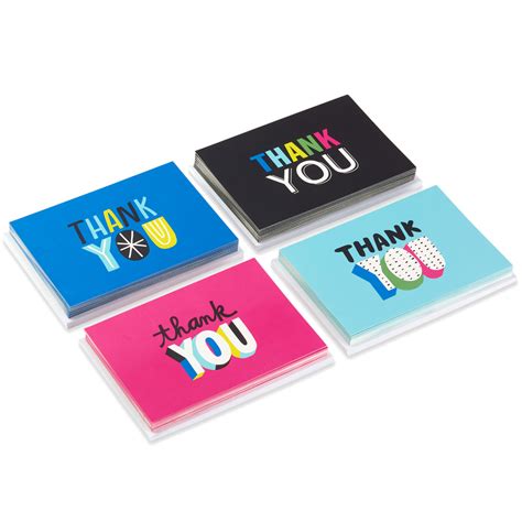 Bright and Colorful Assorted Blank Thank-You Notes, Pack of 48 - Note ...