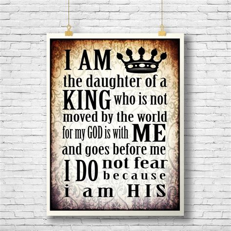 Daughter of the King Inspirational Quote Printable Scripture - Etsy