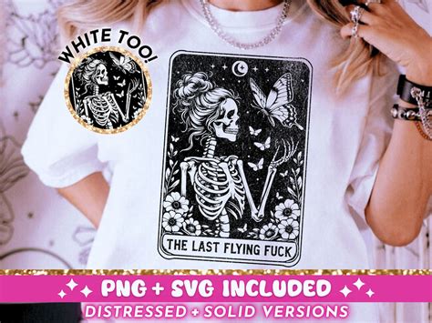 The Last Flying Fuck Tarot Card SVG PNG Sarcastic Sweary Skeleton