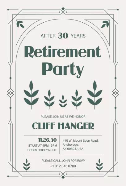 Retirement Party Invitation Templates Customize And Download Free