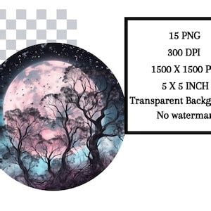 Watercolour Full Moon Clipart Moon Clipart Moon Png Etsy