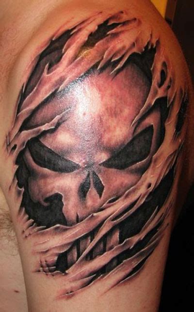 Horrifying Skull Tattoo