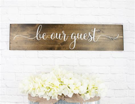 Wooden Signs With Quotes Be Our Guest Wood Sign Rustic Etsy