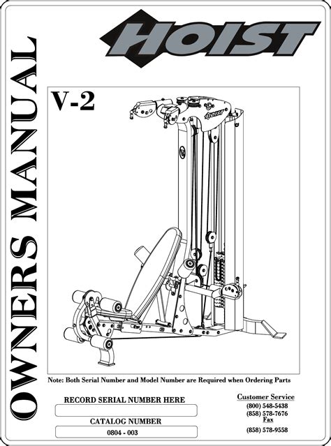 Hoist Fitness Home Gym V 2 Users Manual