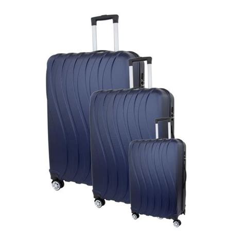 Majestik Set De 3 Valises Chariot ABS 4 Roues 75 Marine