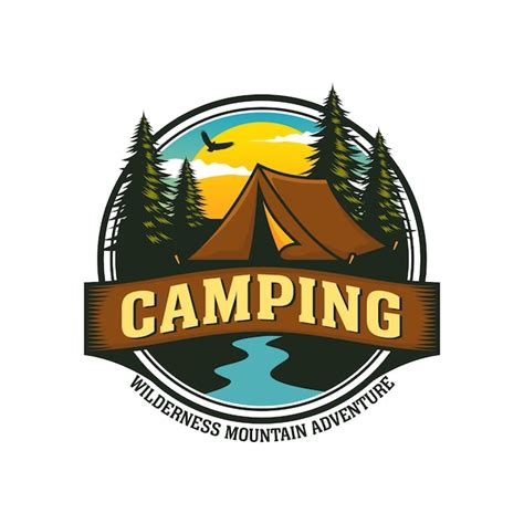 Camping Outdoor Adventure Template Zelt Camp Vektor Illustration