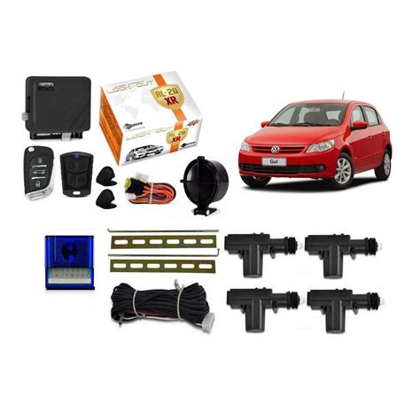 Kit Alarme Canivete Trava Eletrica Gol G Rallye Track Portas