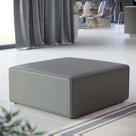 grey faux leather ottoman minimalist modern living room furniture for ...