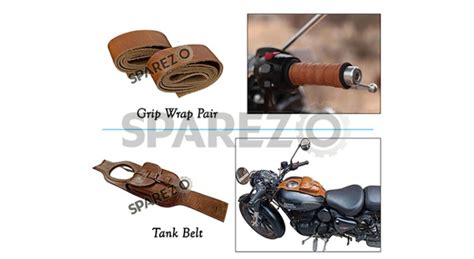 Royal Enfield Classic Reborn 350cc Accessories Grip Wrap Pair And Tank Belt Brown