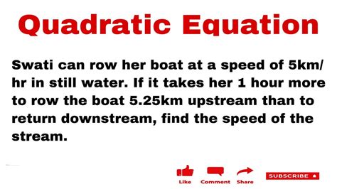 Swati Can Row Her Boat At A Speed Of 5km Hr In Still Water If It Takes