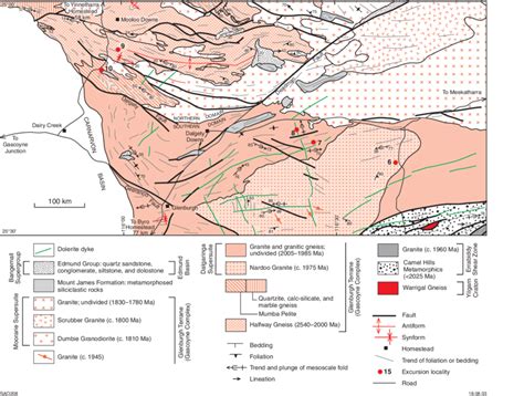 Simplified Geological Map Of The Glenburgh Terrane Showing The