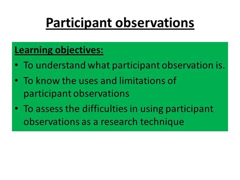 Participant Observation Starter Create A Spider Diagram About What You