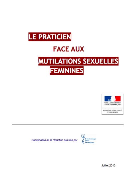 Le Praticien Face Aux Mutilations Sexuelles Féminines Stratégies