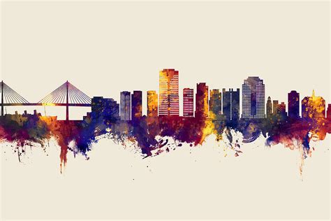 Long Beach California Skyline Digital Art by Michael Tompsett - Fine ...