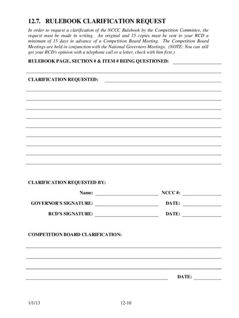 Fillable Online NCCC Rulebook Form 12 7 Final Version Fax Email Print