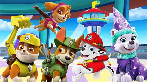 Paw Patrol Mighty Pups Save Adventure Bay Minigames Tracker Rubble