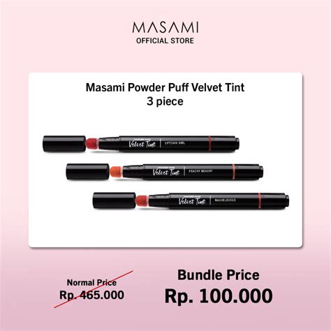 Jual Bundle Get Pcs Masami Cosmetics Powder Puff Velvet Tint Lip