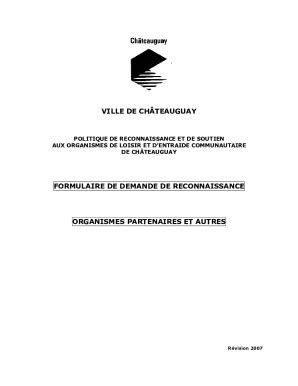 Remplissable En Ligne Ville Chateauguay Qc POLITIQUE DE RECONNAISSANCE