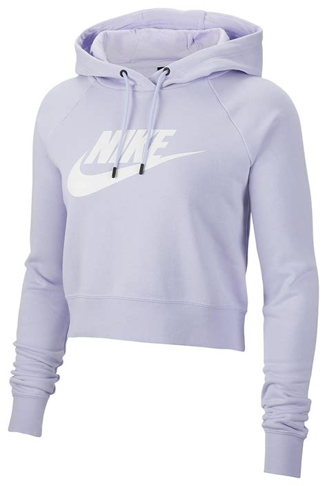 Nike Fleece Essential Crop Hoodie In Purple Lyst