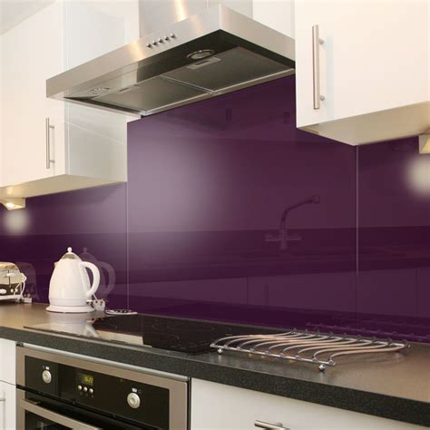 Deep Purple Colour Glass Splashback 70cm X 50cm Purple Kitchen