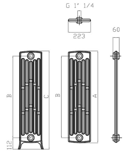 Radiatore In Ghisa Colonne H Con Possibilit Di Piedini