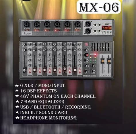 240v Metal American Audio MX06 Audio Mixer High Frequency Range At Rs