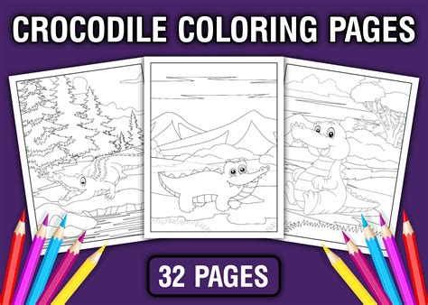 Crocodile Coloring Book for Kids Graphic by E A G L E · Creative Fabrica