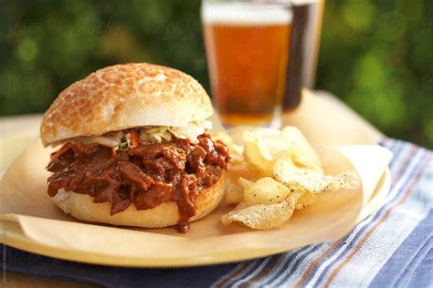 Pulled Pork Sandwich With Chips