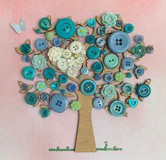 The Love Heart Tree Button Art Teal And White Decor Unique Etsy