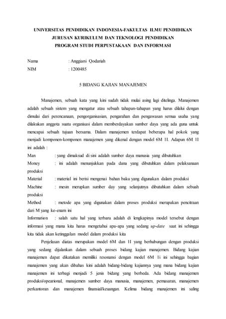 Bidang Kajian Manajemen Pdf