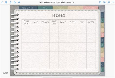 New Undated Digital Cross Stitch Planner Pdf Planner For Goodnotes