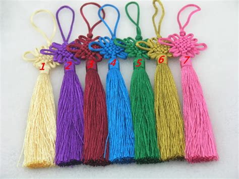 10pcs 15 Colors Silky Handmade Large Size 4 9 Soft Tassels With Satin Silk Made Chinese Knots