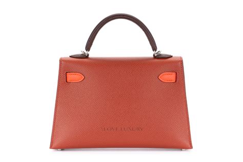 Hermès Tri Colour Verso Mini Kelly ii Rouge Venitien Rose Texas Rouge