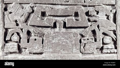 Mexico Mixtec Stele Ndetail Of A Carved Stone Stele From The Roof Of