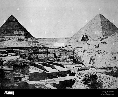 One of the first autotype photographs of the Pyramids of Giza, Egypt ...