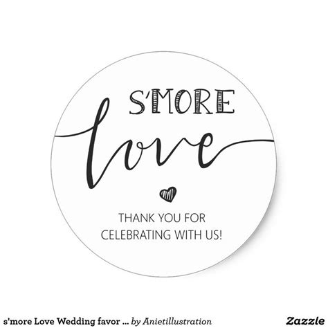 S More Love Wedding Favor Tag Sticker Gift Tag Zazzle Wedding Favor