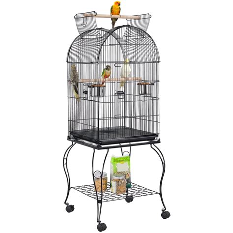 Yaheetech 59 H Open Top Metal Bird Cage Rolling Parrot Cage With