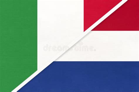 Italy And Netherlands Or Holland Symbol Of Two National Flags From