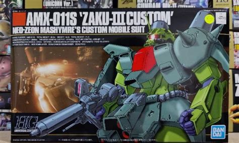 HGUC 1 144 AMX 011 Zaku III Custom Bandai Gundam Robot Toy Model Gunpla