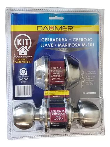 Kit Pomo Cerrojo Llave Mariposa M 101 Daumer Ferrepernos Cuotas Sin