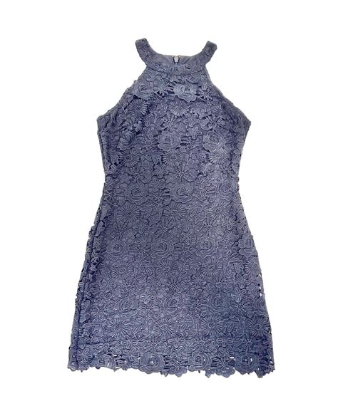 Lulus Love Poem Crochet Lace Minidress Deep Navy Blue Gem