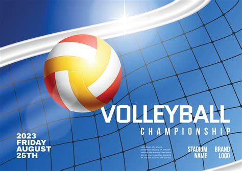 Realistic Volleyball Poster 28571430 Vector Art At Vecteezy