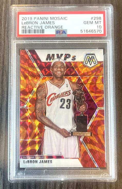 Panini Mosaic Lebron James Mvps Reactive Orange Psa Ebay