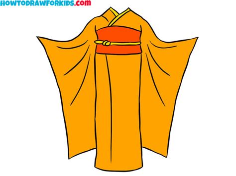 How To Draw A Kimono Easy Drawing Tutorial For Kids